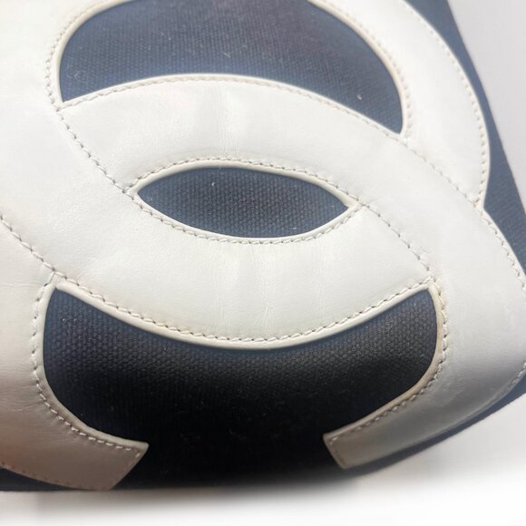 Authentic CHANEL CC No 5 Canvas Chocolate Bar Shoulder Tote Bag Quilted Chain - Picture 15 of 16